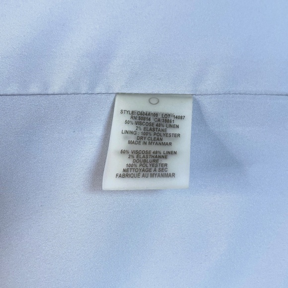 Powder Blue Linen Blend Blazer - Picture 6 of 7